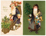 SANTA CLAUS WITH TOYS LOT OF FOUR EMBOSSED POSTCARDS.