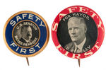 SAFETY THEME BUTTONS FOR TAFT, WILSON AND TWO LOCALS.