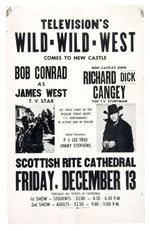 “WILD-WILD-WEST” WINDOW CARD FOR BOB CONRAD AND RICHARD CANGEY PERSONAL APPEARANCE.
