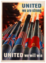 WORLD WAR II "UNITED" POSTER PAIR.