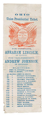 LINCOLN/JOHNSON 1864 "OHIO PRESIDENTIAL TICKET."