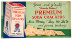 BORAX DISH WASHING POWDER & PREMIUM SODA CRACKERS ADVERTISING SIGN PAIR.