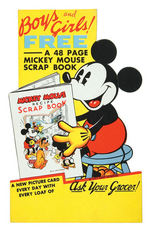 "MICKEY MOUSE RECIPE SCRAPBOOK" DISPLAY SIGN.