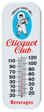 "CLICQUOT CLUB BEVERAGES" TIN THERMOMETER.