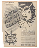 FULL PAGE NEWSPAPER AD FOR CAPTAIN MIDNIGHT COMIC STRIP DEBUT.
