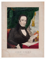 "JOHN TYLER/TENTH PRESIDENT OF THE UNITED STATES" HAND COLORED PRINT.