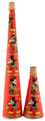 "MICKEY MOUSE - MINNIE MOUSE" PARTY HORN PAIR.