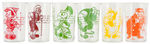 "PINOCCHIO" DAIRY SERIES PREMIUM GLASSES SET WITH PROMOTIONAL MATERIAL.