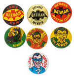 BATMAN SCARCE SEVEN BUTTONS IN 1" SIZE FROM 1966 SET.