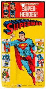 "SUPERMAN" KRESGE CARDED MEGO ACTION FIGURE WITH LARGE "S" SYMBOL.