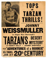 "TOPS IN TARZAN THRILLS! JOHNNY WEISSMULLER IN EDGAR RICE BURROUGHS TARZAN'S DESERT MYSTERY" POSTER.