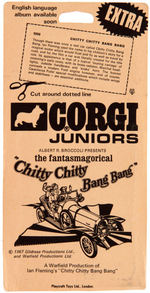 "CORGI JUNIORS" CHITTY CHITTY BANG BANG & TOM AND JERRY PAIR ON BLISTER CARDS.