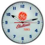 "GE ELECTRONIC TUBES" LIGHTED ADVERTISING CLOCK.
