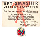 "SPY SMASHER VICTORY BATTALION " MEMEBER CARD/PIN-BACK BUTTON.