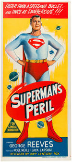 "SUPERMAN'S PERIL" LAMINATED AUTRALIAN DAYBILL POSTER.