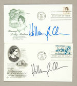 HILLARY RODHAM CLINTON TWO SIGNED COVERS.