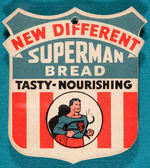 “SUPERMAN BREAD” FRAMED STORE CLERK SHIELD BADGE.