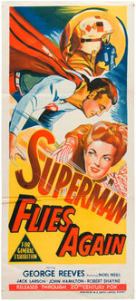"SUPERMAN FLIES AGAIN" AUTRALIAN DAYBILL POSTER.
