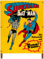 "SUPERMAN UND BATMAN" GERMAN PROMOTIONAL SIGN.