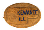 "KEWANEE" BOILER CAST IRON SALESMAN'S SAMPLE AND BADGE.