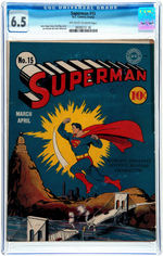"SUPERMAN #15" MARCH-APRIL 1942 CGC 6.5 FINE+.