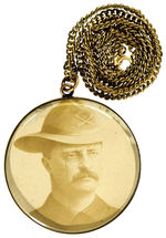 OUTSTANDING 2" TWO-SIDED GLASS COVERED PENDANT WITH REAL PHOTOS OF McKINLEY & TR IN UNIFORM.