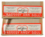 "RAGGEDY ANN/RAGGEDY ANDY" BOXED DOLL PAIR.