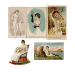 1890s RISQUE TRADECARDS WITH HOLD-TO-LIGHT/DIE-CUT/ETC.