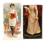 "HARPER WHISKEY" RISQUE PULL-OUT TRADE CARD.