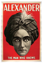 “ALEXANDER - THE MAN WHO KNOWS” LINEN-MOUNTED MAGIC POSTER.