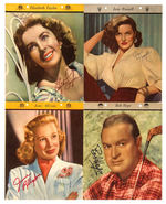 ELIZABETH TAYLOR/JUNE ALLYSON/JANE RUSSELL/BOB HOPE SIGNED DIXIE PICTURE LOT.