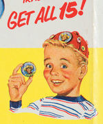 “ROY ROGERS PIN-ON BUTTON” POST’S GRAPE-NUT FLAKES BOX WRAPPER PREMIUM OFFER.