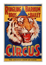 "RINGLING BROS. AND BARNUM & BAILEY CIRCUS" POSTER WITH TIGER HEAD.
