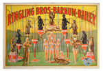 "RINGLING BROS. AND BARNUM & BAILEY" CIRCUS POSTER WITH GIRLS AND PERFORMING CATS.