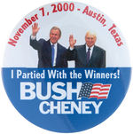 ANTI GORE BUTTON, ANTI BUSH BUTTON, AND "PARTIED WITH THE WINNERS" JUGATE.