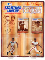"WILLIE MAYS/WILLIE McCOVEY" DOUBLE SIGNED STARTING LINEUP ACTION FIGURE SET.