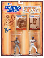 "WILLIE McCOVEY/ERNIE BANKS" SIGNED STARTING LINEUP ACTION FIGURE PAIR.