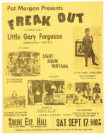 FREAK OUT CONCERT HANDBILL WITH EARLY FRANK ZAPPA & THE MOTHERS OF INVENTION APPEARANCE.