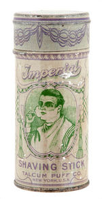 "IMPERIAL SHAVING STICK" TIN LITHO CONTAINER.