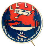 WORLD WAR I GOVERNMENT SPONSORED LABOR UNION BUTTON FOR LOGGERS IN THE PACIFIC NORTHWEST.