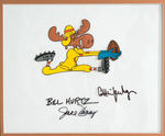 BULLWINKLE ORIGINAL PRODUCTION DRAWING/ANIMATION CEL SIGNED DISPLAY.