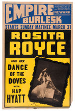 ROSITA ROYCE - DANCE OF THE DOVES BURLESQUE POSTER.