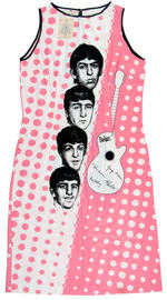 "THE BEATLES" ILLUSTRATED DRESS WITH HANG TAG.