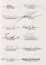 “THE COMPLETE MASTERS OF DARKNESS” LTD. EDITION BOOK SIGNED SHEETS- 39 SIGNATURES.