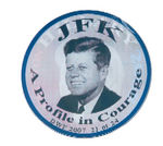 HILLARY CLINTON PAIR OF 2008 HOPEFUL FLASHER BUTTONS WITH PHOTOS ALTERNATING TO JFK AND RFK.