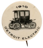"DETROIT ELECTRIC 1910" RARE CAR BUTTON.
