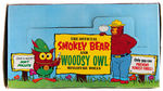 "THE OFFICIAL SMOKEY BEAR AND WOODSY OWL MINIATURE DOLLS" BY KNICKERBOCKER STORE DISPLAY.