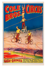 "COLE BROS. CIRCUS - THE GREAT GRIMES" POSTER.