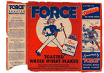 "FORCE" CEREAL BOX PANELS WITH SUPERMAN.