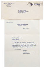 SENATOR EDWARD M. KENNEDY 1968 THANK YOU/REGRET LETTER WITH RFK CONTENT.